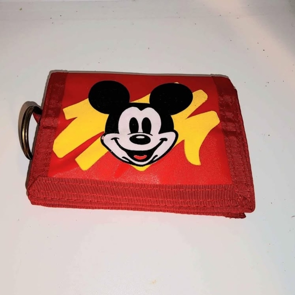 Disney Mickey Mouse keychain red coin purse wallet
